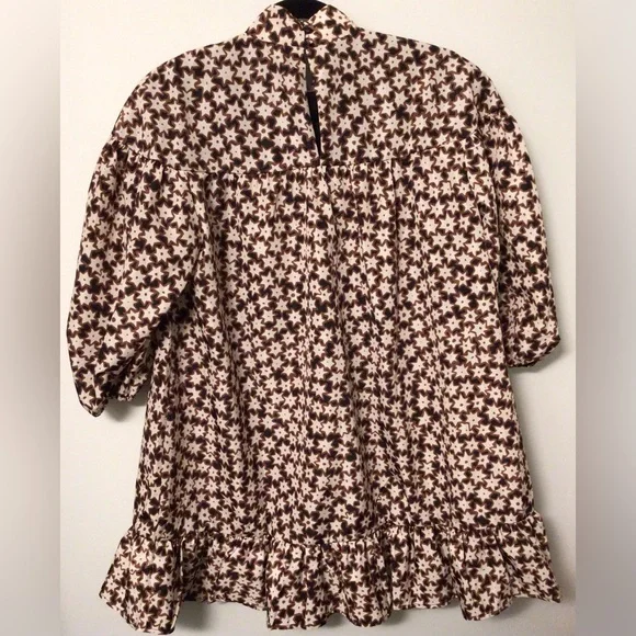 NWT Anthropologie Long-Sleeve Mock Neck Swing Mini Dress - Picture 7 of 8